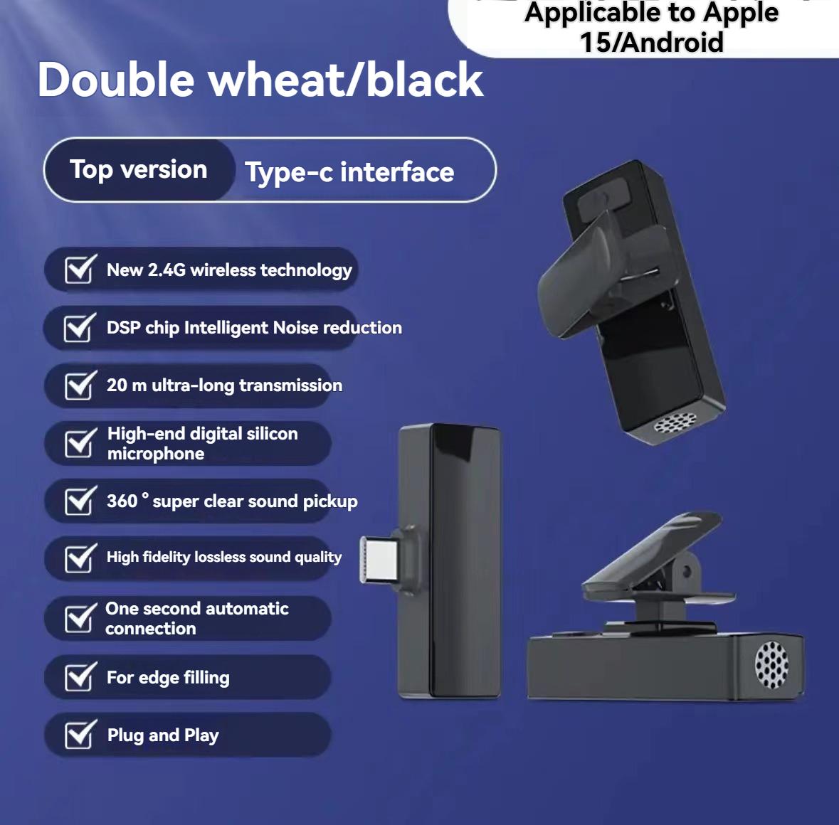 Mini Wireless Mic for iPhone & Android [Plug-Play] - Noise Reduction Lapel Microphone for TikTok, Zoom & Vlogging