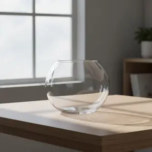 Clear Glass Bubble Bowl Vase