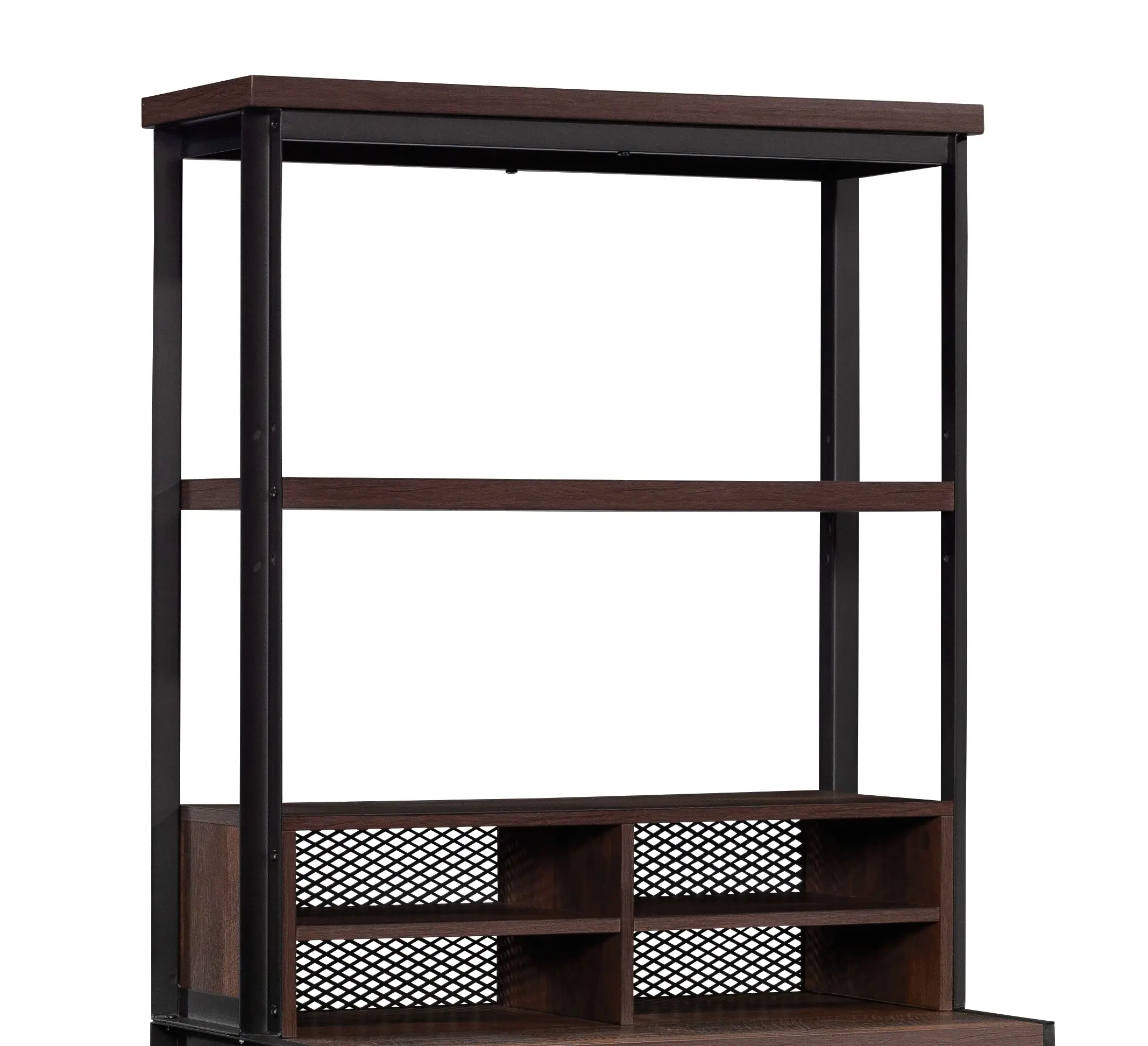 Sauder Briarbrook Library Hutch - 2-Shelf Office Furniture Bookcase with Adjustable Shelf, Cubby Organizers, Storage Organizer, Metal Frame, Engineered Wood, Ample Storage for Home Office, Living Room (32.28" l x 11.54" w x 36.77" h), Rectangular