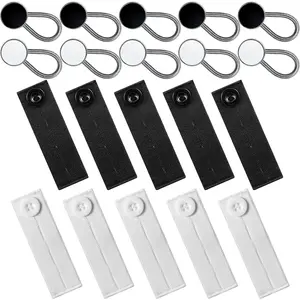 Extender Button Set Includes Elastic Waist Button and Comfy Collar Extender for Clothing Supplies