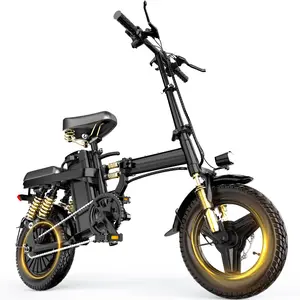 500W folding electric bike, standard, 48V 15Ah detachable lithium-ion battery, fashionable 14-inch commuter folding electric bike, original charger included as a gift