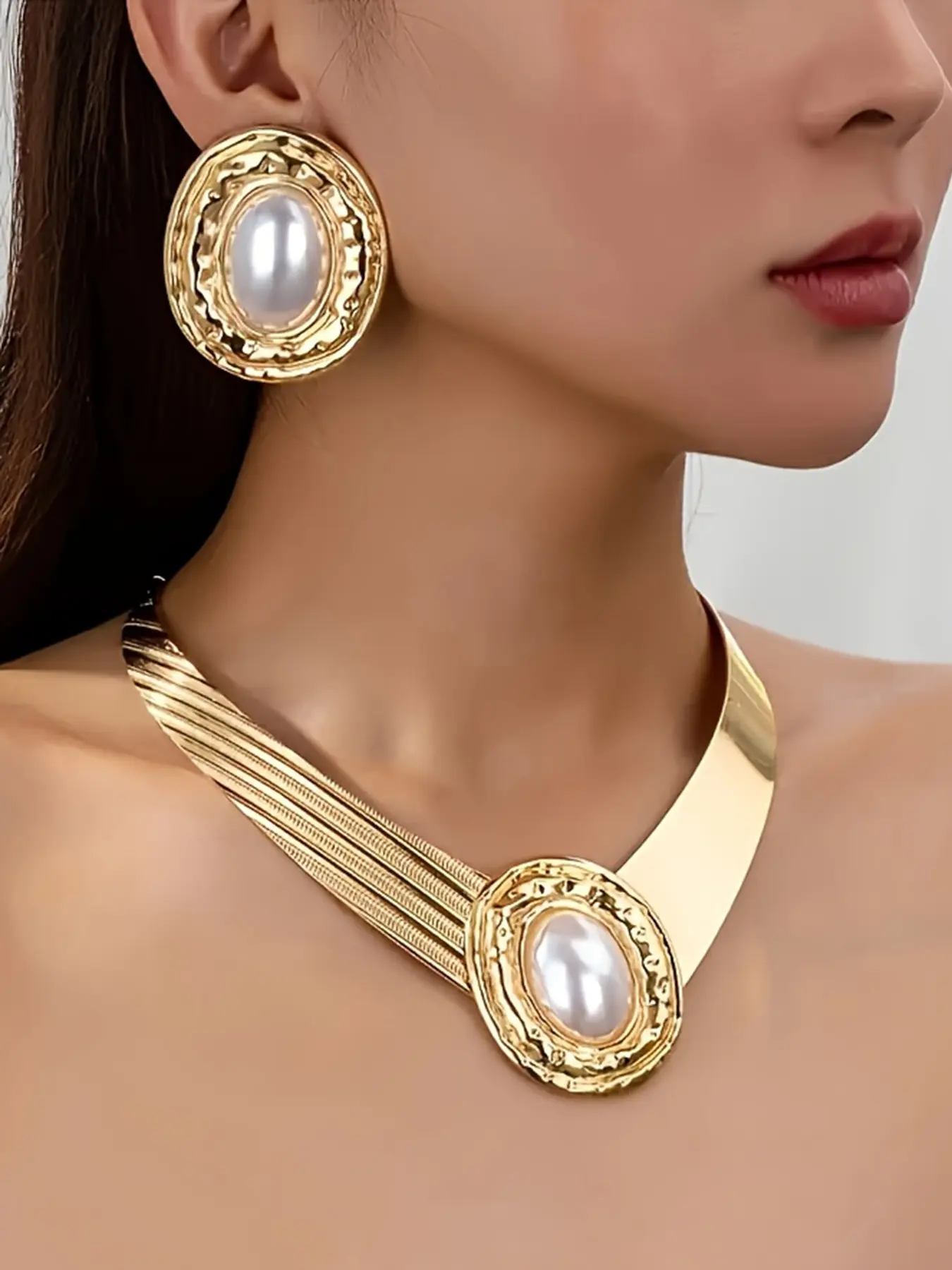 Boho Jewelry Set for Women, Metal Wind Necklace & Earrings, Geometric Design, Matching Jewelry Set, Perfect Gift, Fashionable Ladies Accessories, Hoop Earring Sets, Jewellery Gift Set
