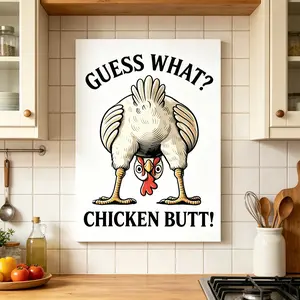 Fun Chicken Coop Wall Art Print — Guess What It's a Chicken Butt! — Rustic Farmhouse Decor Style