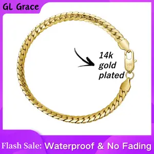 14K Gold Whip Chain Bracelet –  6mm, 8mm, Stylish & Durable, Waterproof & Fade-Resistant, Perfect Gift for Loved Ones – Available in 7.5” & 8.5” Lengths
