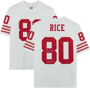 Jerry Rice San Francisco 49ers Autographed White Mitchell & Ness Replica Jersey with "HOF 2010" Inscription - Fanatics Authentic Certified