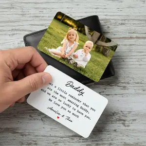 Personalized Daddy Wallet Card – Custom Photo Card Insert, Father’s Day Gift from Daughter or Son