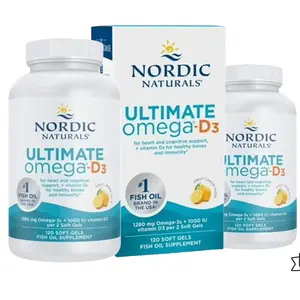 Nordic Naturals Ultimate Omega-D3 Lemon Flavor 240 Soft Gels 1280 mg Omega-3 + 1000 IU Vitamin D3 EPA & DHA VALUE PACK vitamin d3 brain health--=%2=-=%2=----=%2=- supplement=%2=-- supplements