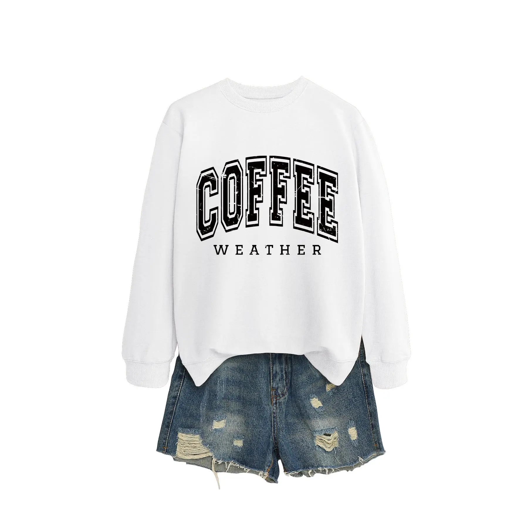 White hoodie (black text color picture)