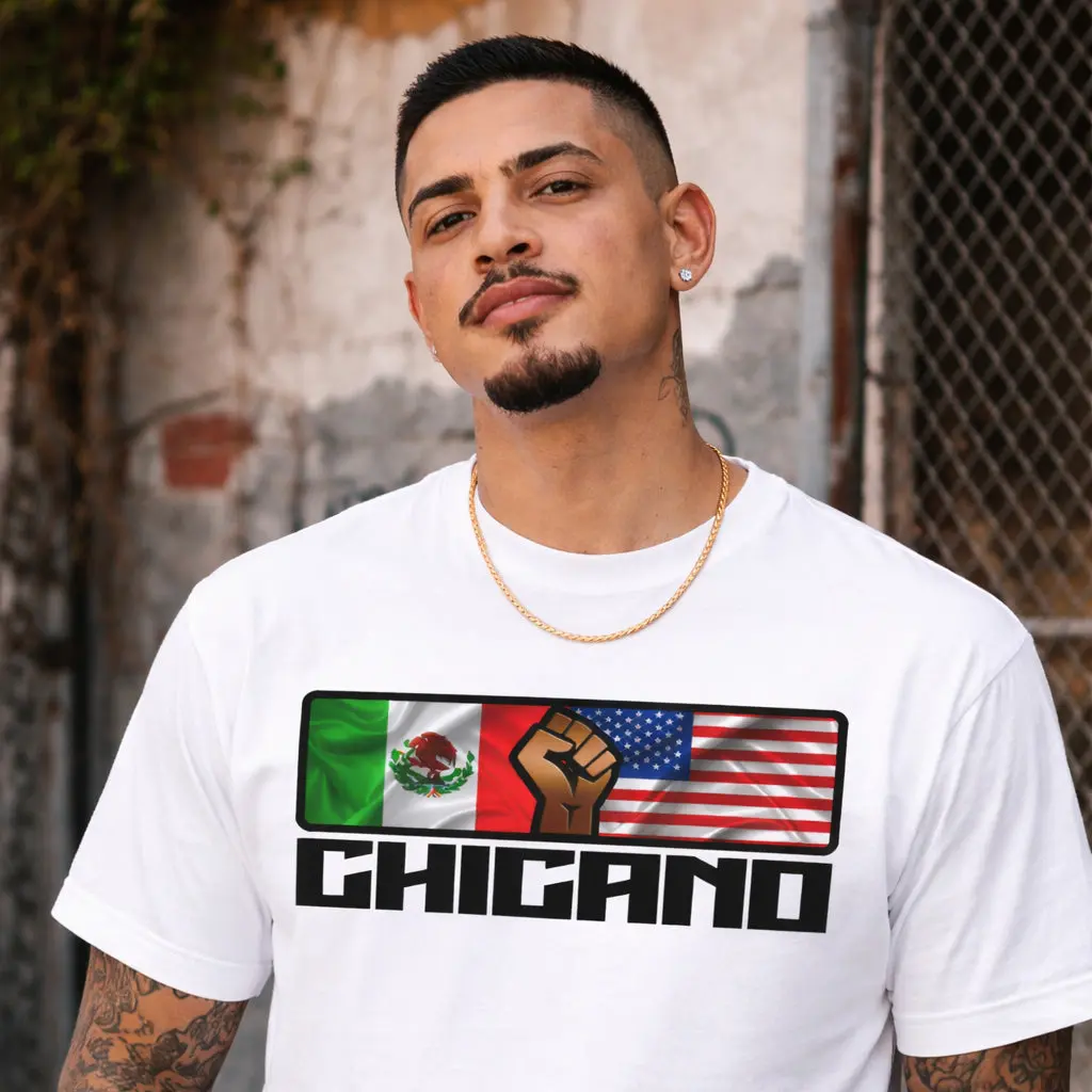 El Mexico Americano - Men's T-Shirt Men’s T-Shirt | Chicano Streetwear by Chicano Threads