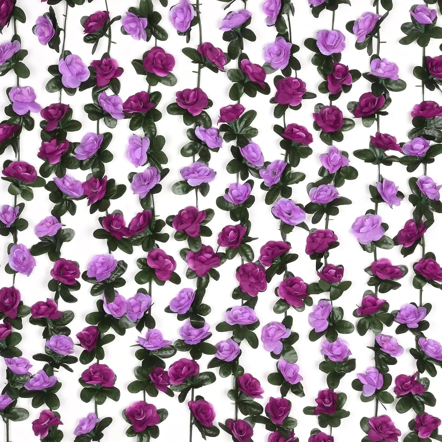 2Pcs 16.4Ft Flower Garland Artificial Rose Vines for Bedroom, Cute Fake Hanging Flower Vines Floral Garland Decorations for Wedding Party Wall Room Decor Aesthetic