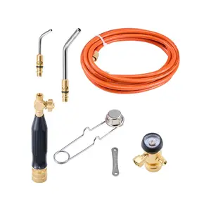 【fathersdaygift】VEVOR Air Acetylene Torch Kit Acetylene Gas Welding Tool with 149'' Hose2 Welding TipsCGA200 Regulator & Torch HandleGas Brazing Welder for Home DIY Industrial Sites (without Gas Cylinder)