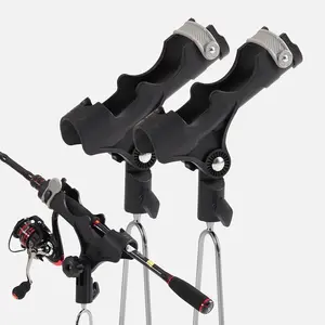HITORHIKE 2 Pack Surf Fishing Rod Holders, Heavy Duty Saltwater Beach Bank Fishing Ground Mount, 360 Adjustable Anti-Drop Fishing Pole Holder for Shore Surf Lake