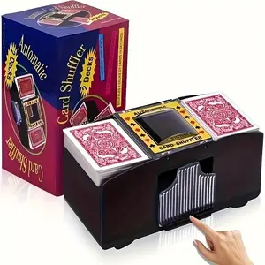 1-2 Speed Automatic Poker Shuffler, Abs Material, Battery Powered, Compact Design, Clear Display, Durable Poker Shuffler