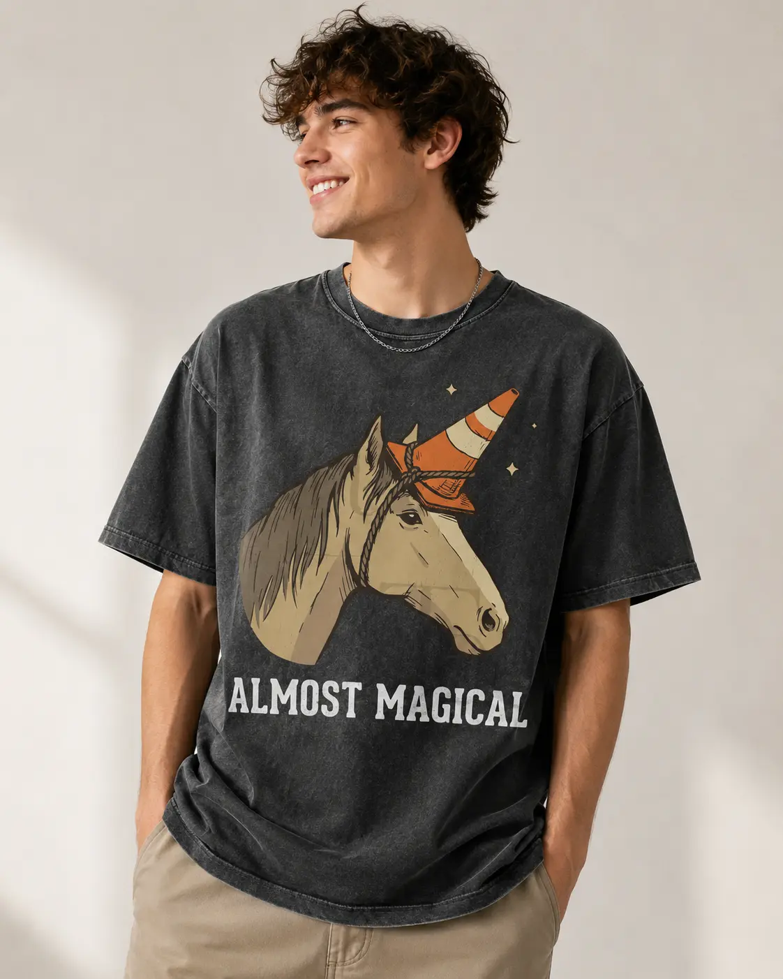 Comfort Colors Almost Magical Shirt, Funny Horse Unicorn Tee, Vintage Equestrian T-Shirt, Horse Lover Gift, Horse Girl Cowgirl Farm Tee TeeShirtApparel