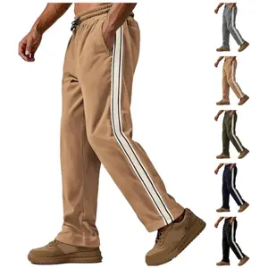 Men's American Simple Strip Casual Loose Corduroy Double-line Sports Trousers