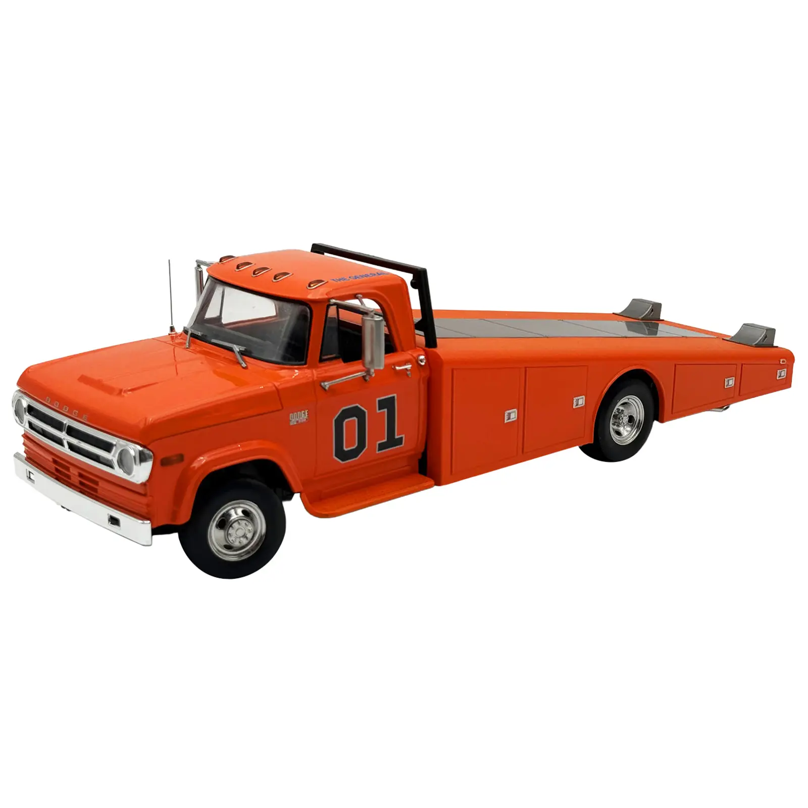 1970 Dodge D-300 Ramp Truck #01 "The General" Orange Limited Edition to 852 pieces Worldwide 1/18 Diecast Model Car by ACME
