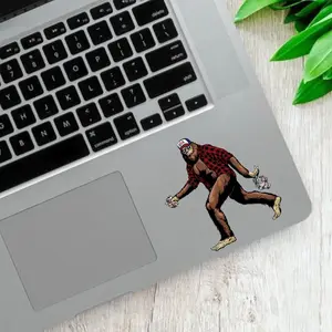 Funny Bigfoot Beer Sticker, Sasquatch USA Hat Vinyl Decal, Drinking Meme Outdoor Sticker for Car Truck Window Laptop