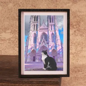 Miniature Frame Magnet Refrigerator Decoration, & Cat Design, Ideal Gift for Home Decor, Perfect for Living Room Bedroom Kitchen