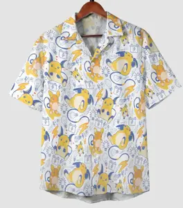 Rare Waifu Release – Limited Tropical Anime PKM Raiichuu Kawaii Electric Pattern Hawaiian Shirt