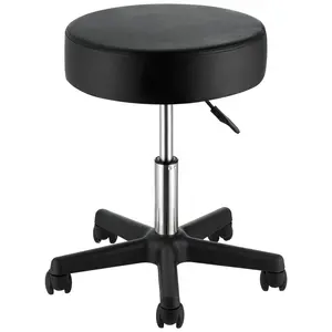 VEVOR Rolling Stools with Wheels, TikTokShopBlackFriday, 400 LBS Weight Capacity Adjustable Height Stool with Ultra-Thick Seat Cushion, Swivel Stools Chair for Salon, Bar, Home, Office, Tatoo, Medical, Massage, Black