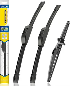 Silicone Windshield Wiper Blades Replacement for Toyota 4Runner 2010–2024, 3-Piece Set (24”/20”/12”), Durable All-Weather Front & Rear Wipers, Streak-Free Performance, Easy Install Automotive Blades