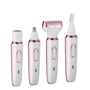Women's Four-In-One Electric Hair Remover, Portable Manual Trimmer, USB Rechargeable Battery, Pain-Free Multifunctional Shaver, Multifunctional Shaving Head, Body Hair Shaver, Cordless Shaver