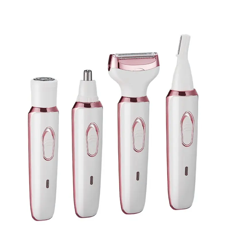 Women's Four-In-One Electric Hair Remover, Portable Manual Trimmer, USB Rechargeable Battery, Pain-Free Multifunctional Shaver, Multifunctional Shaving Head, Body Hair Shaver, Cordless Shaver