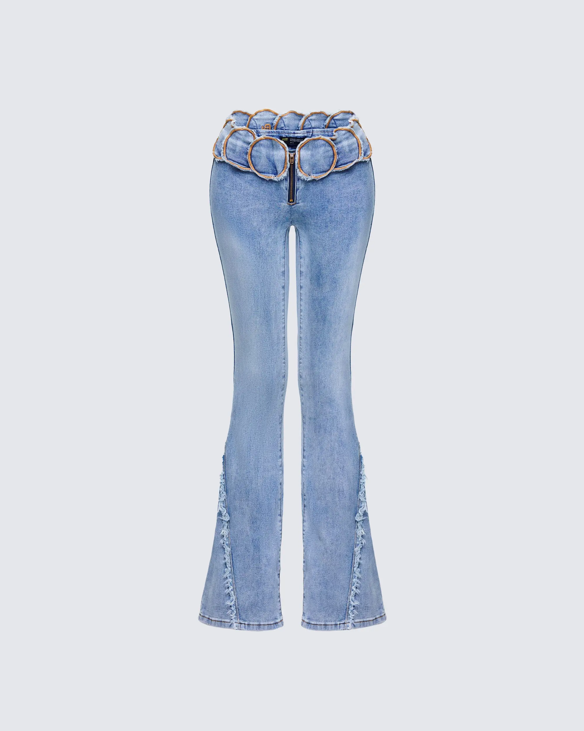 Ayra Blue Denim Flared Pants