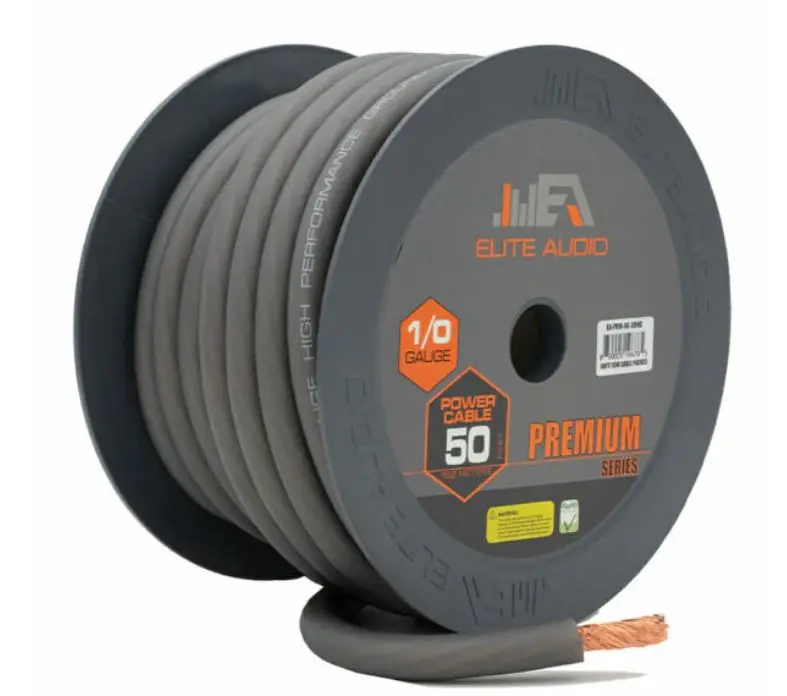 Elite Audio 0 Gauge Ground Wire – 50ft CCA Power Cable