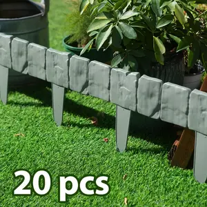 20 Piece Plastic Garden Fence Set, Low Maintenance Foldable Border for Flower Beds, Patios, Walkways, Outdoor Lawn Decor