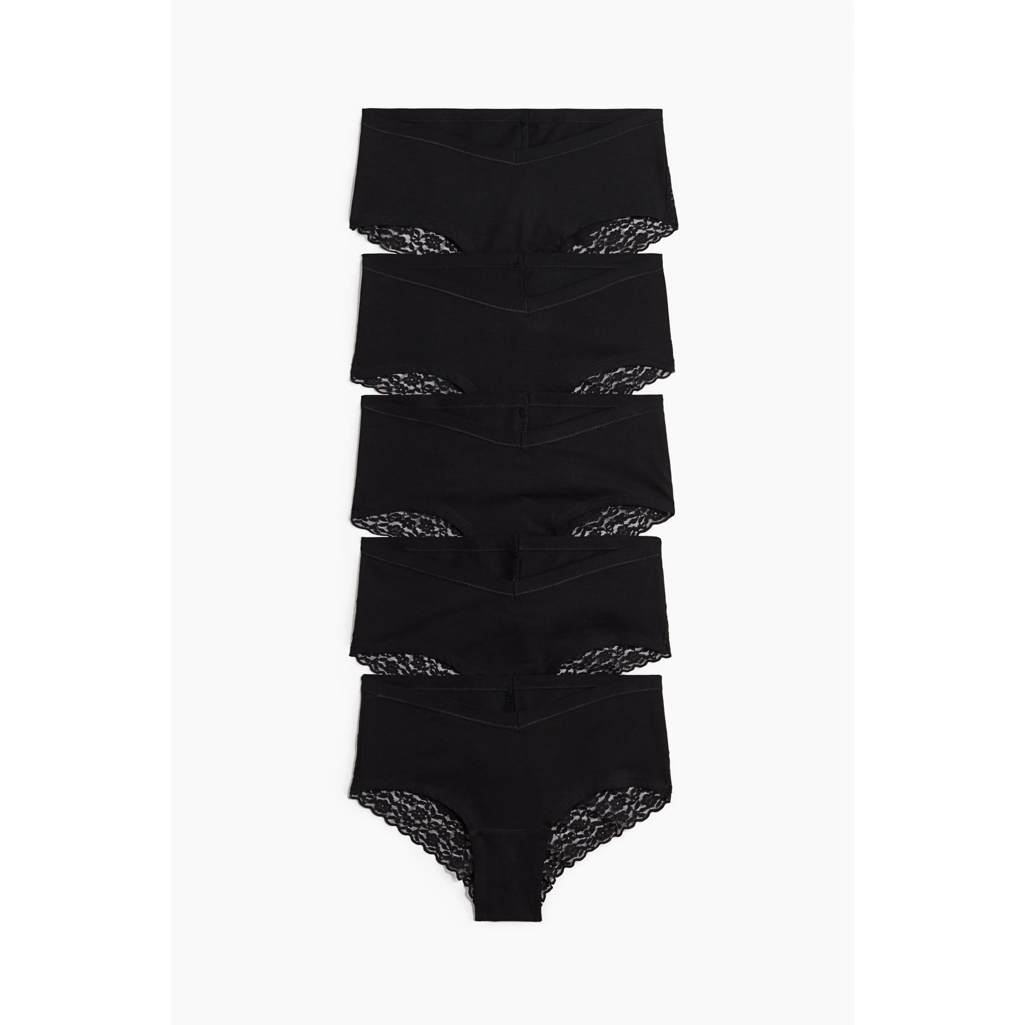 H&M MAMA 5-pack lace-trimmed cotton hipster briefs