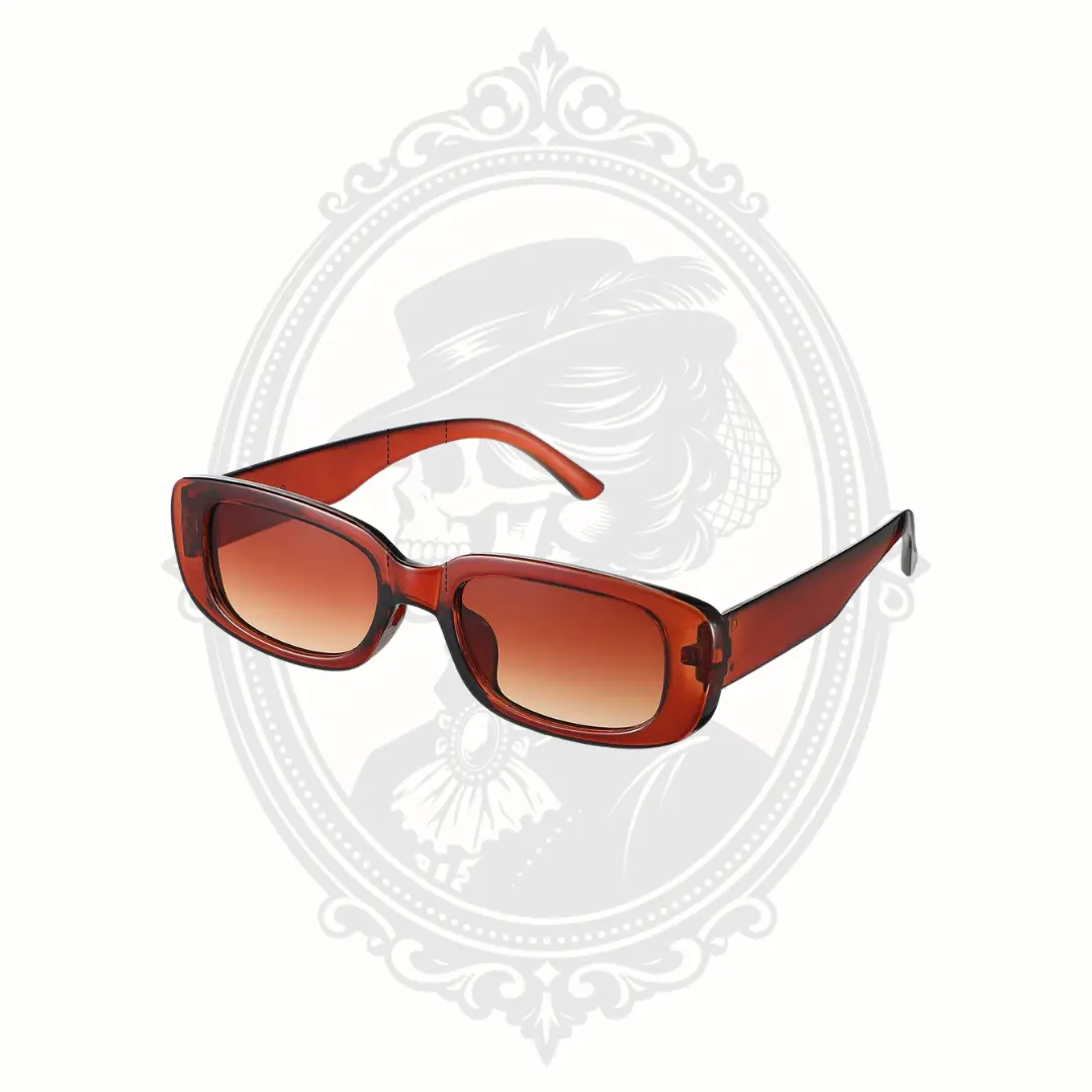 Retro 90s Rectangle Sunglasses, Unisex Plastic Frame, Casual Wear Accessory - Assorted Colors, Individually Wrapped