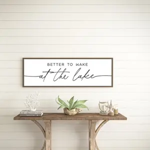 better to wake at the lake , lake house decor, lake house , bedroom sign for lake house, wood signs Poster No Frame Decoration