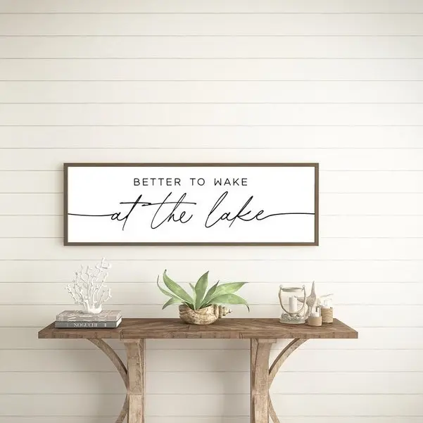 better to wake at the lake print , lake house decor, lake house , bedroom sign for lake house, Poster No Frame Decoration