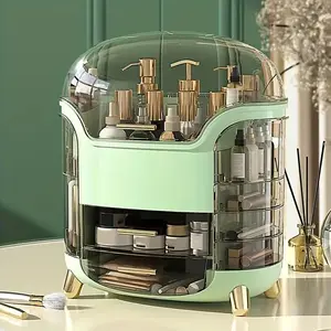 Large-Capacity Cosmetic Storage Box, Plastic Cosmetic Storage Box With Dust-Proof Design And Drawers