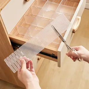 DIY Drawer Organizer Dividers, Plastic Partition Board, Free Combination Storage Box, Jewelry Makeup Kitchen Acrylic Drawer Sliding Track, Expandable Drawer Organizer