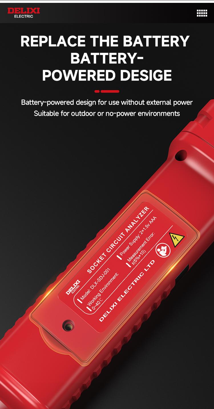 DELIXI 2 in 1 Outlet Circuit & Voltage Tester Pen, 2–440V AC Voltage Detector with NCV Function, Integrated GFCI Outlet Tester & Polarity Check, LCD Display, Audible Alarm & Flashlight, 3 Prong AC Voltage Socket Checker, Wiring Fault Detector detail 12