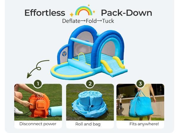 Outfunny Bounce House with Slide, Inflatable Bouncy House for Kids 3-8 w/Ball Pit, Outdoor & Indoor, Bounce Area 8'x8', Capacity 400 lb Outfunny Bounce House with Slide, Inflatable Bouncy House for Kids 3-8 w/Ball Pit, Outdoor & Indoor, Bounce Area 8'x8', Capacity 400 lb