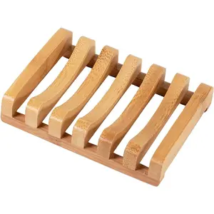 Bamboo Soap Dish for Kitchen or Bathroom: Resistant to Mildew and Odors