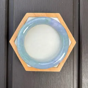 25073-RP Certified Untreated Grade A Jade Bracelet - Princess Round 55.1mm (Lavender and Green)