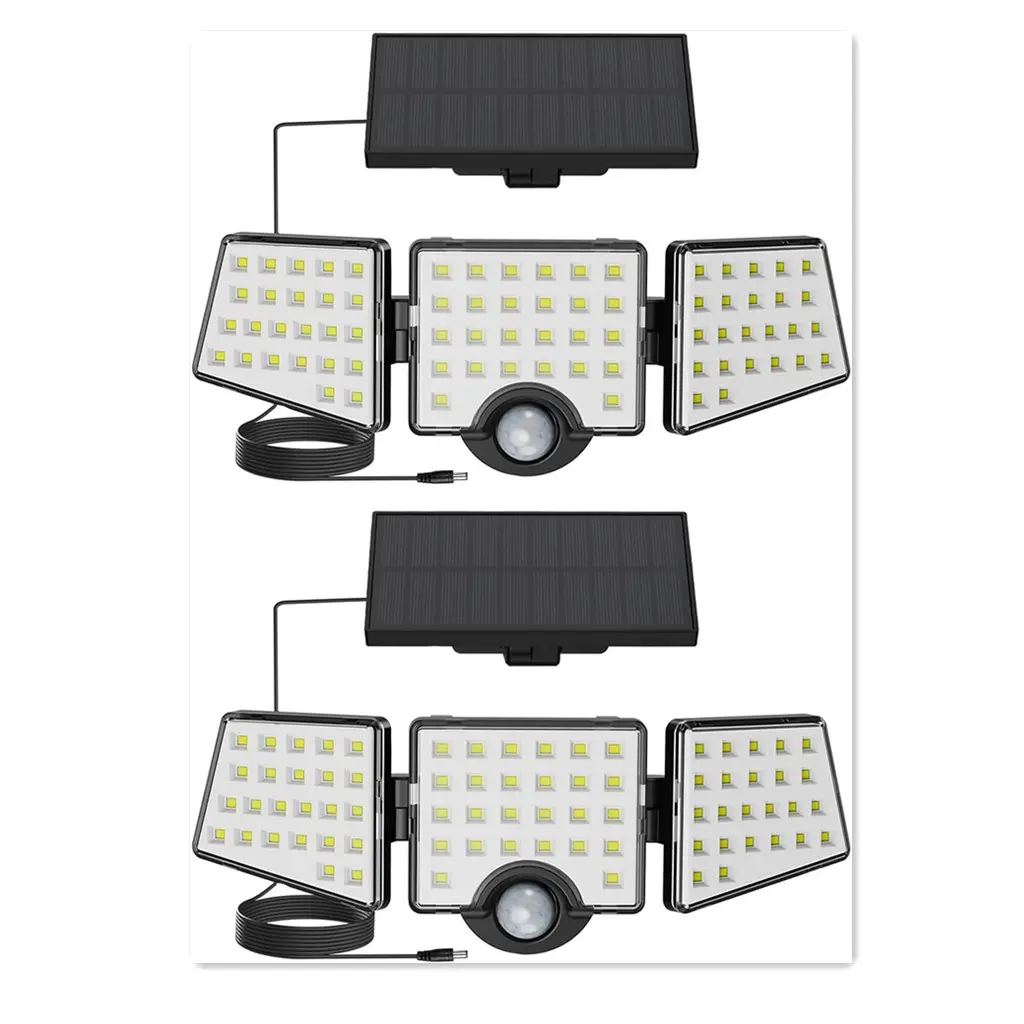 Lepro Solar Lights for Outside, WL5000 Motion Activated Sensor Security Lights, Separate Solar Panel, 3 Adjustable Head 270° Wide Lighting Angle, IP65 Waterproof Wall Lamp for Porch Yard Garage, Solar Outdoor Light, Outdoor Security