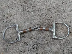 D-Ring Snaffle Bit with Copper Rollers from Unknown -  Tack (Stainless Steel, Copper Horse Tack, Equestrian, Rustic, Silver, Copper)