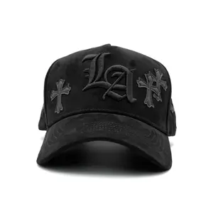Thirty One Hats LA Chrome Blackout Suede Snapback – Premium Streetwear Baseball Cap Featuring Bold 3D Cross Embroidery, Designed for Men, Women, and Teens; a High-Quality Adjustable Snapback Hat Popular for Its Clean Urban Style and Sleek All-Black Finish
