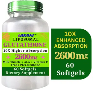 Nikoni L-Glutathione Supplement 2600 mg, Supports Healthy Aging, 60 Liposomal Softgels Healthcare Vitamin Dietary Edible