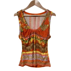 Pre-owned VERSACE Silk Small Leather Goods Sleeveless Blouse