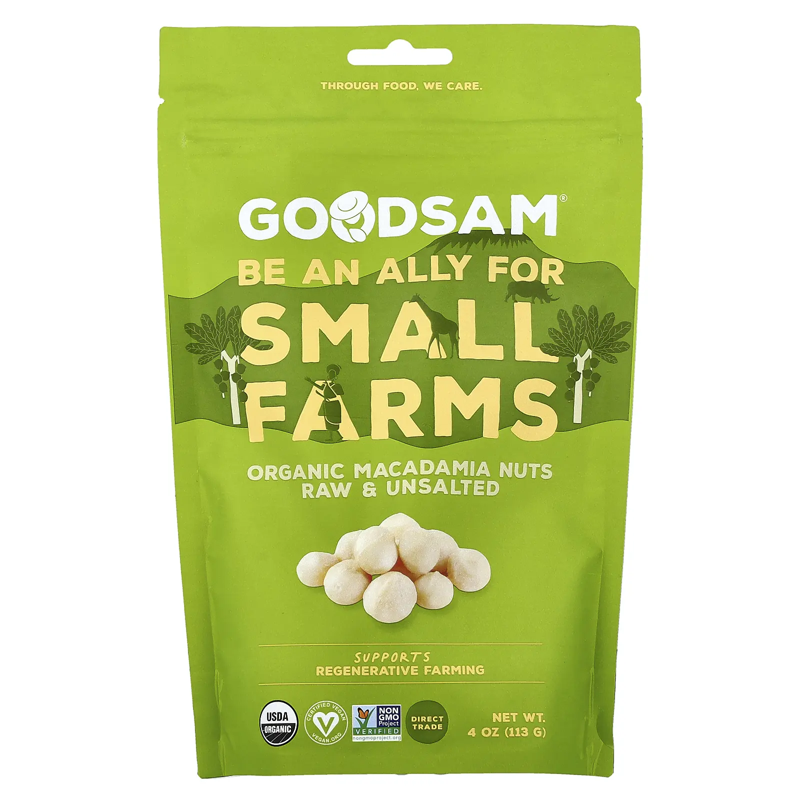GoodSam Organic Macadamia Nuts, Raw & Unsalted, 4 oz (113 g)