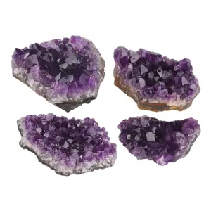 Amethyst Geode Natural Crystal Quartz Stone Wand Point Energy Healing for Personal or Home