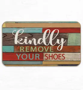 Kindly Remove Your Shoes Rustic Old Barn  Grain Off Doormat,Front Door Outdoor Entrance Farmhouse Porch Home Decor,Housewarming Gifts,30 x 17 Inches Doormats