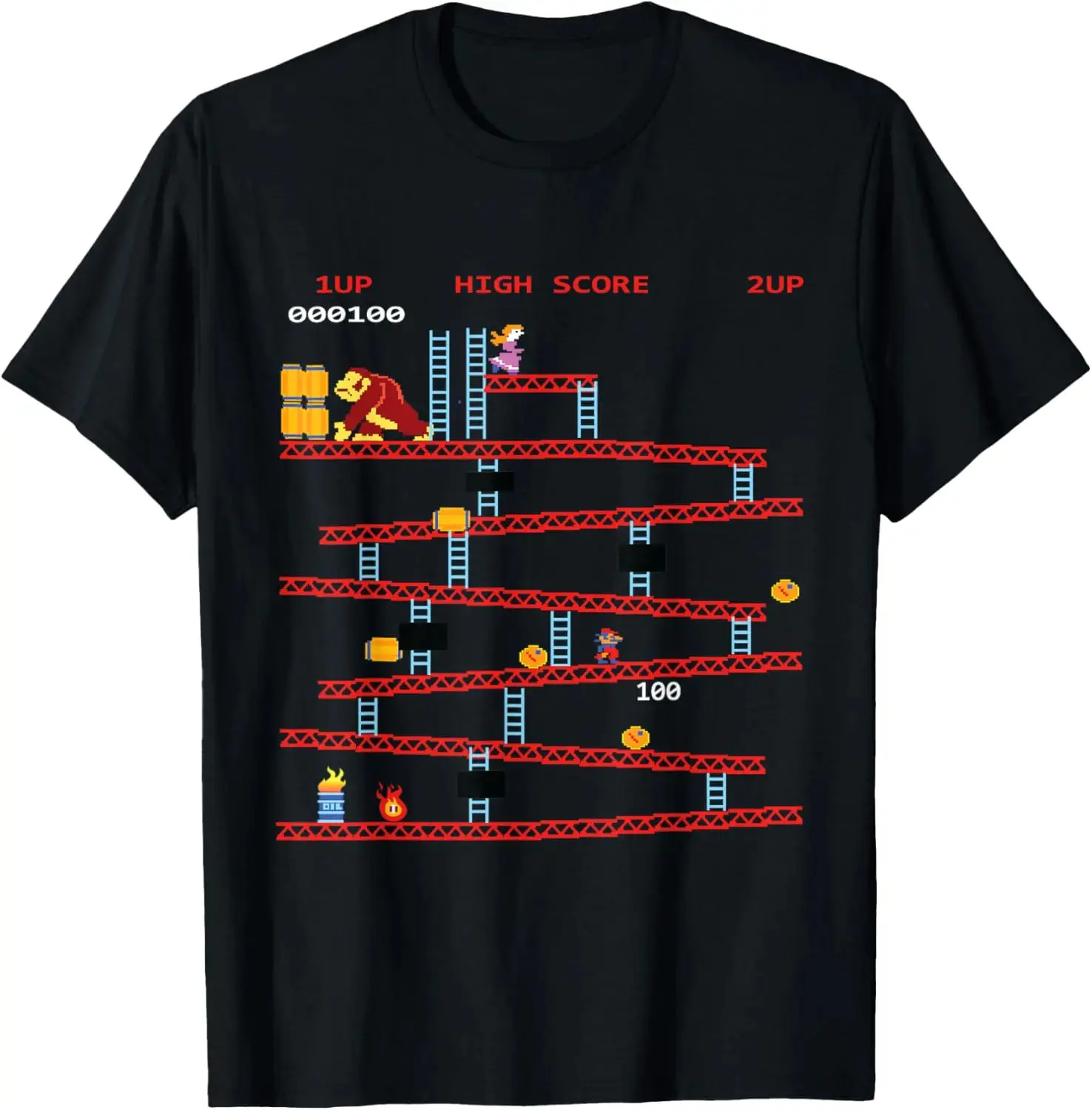 100% Cotton Vintage Retro Arcade Gaming Console T‑Shirt, Classic Game Graphic Casual Unisex Tee