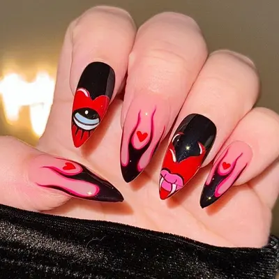 Nails That Match Black and Red Dress - TikTok Shop